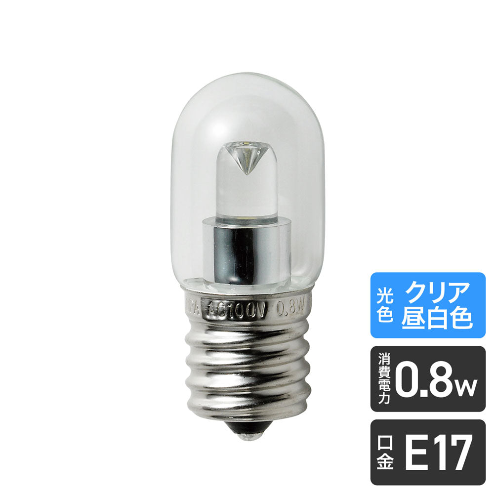 LDT1CN-G-E17-G115_1686100_LED装飾電球 ナツメ球タイプ E17 クリア昼白色相当_ELPA(エルパ・朝日電器)